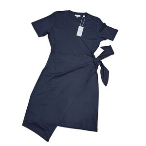 Simple Black VINCE. Short Sleeve Side Tie T-shirt Dress In Coastal Small NWT